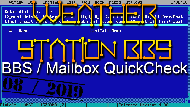 BBS / Mailbox QuickCheck: Weather Station BBS