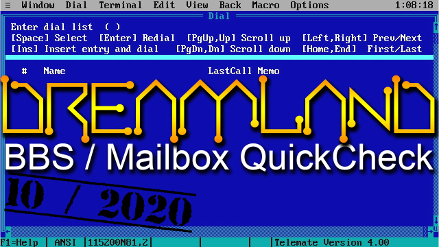 BBS / Mailbox QuickCheck: Dreamland BBS