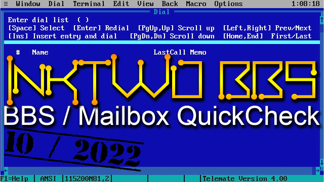 BBS / Mailbox QuickCheck: Ink Two BBS