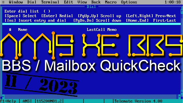 BBS / Mailbox Quick Check: ANUS XE BBS